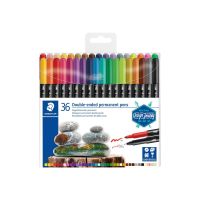 STAEDTLER 3187 - Doppelspitzenfilzstift - permanent - Neon-Farben (sortiert)