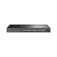 TP-LINK Omada 24-Port 10/100Mbps + 4-Port Gigabit Smart Switch with 24-Port PoE+, Managed, L2, Fast Ethernet (10/100), Power over Ethernet (PoE), Rack-Einbau, 1U