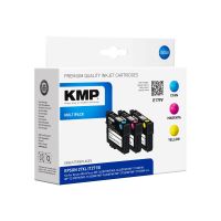 KMP MULTIPACK E179V - 3er-Pack - Gelb, Cyan, Magenta - kompatibel - Tintenpatrone (Alternative zu: Epson 27XL, Epson C13T27124010, Epson C13T27134010, Epson C13T27144010)