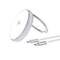 4smarts Qi2, Drinnen, USB, 5 V, Kabelloses Aufladen, 0,2 m, Silber