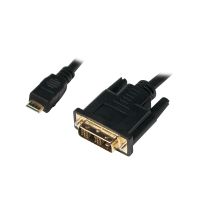 LogiLink Mini-HDMI - DVI-D M/M 1m, 1 m, Mini-HDMI, DVI-D, Männlich, Männlich, Gold