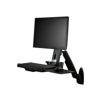 StarTech.com Wandmontage Sitz-/ Steh Workstation - 1 Monitor bis zu 24" - VESA - Höhenverstellbarer Ergonomischer Schreibtisch - Befestigungskit (Wandplatte, Spalte, Tastatur-Tablett, Monitorarm)