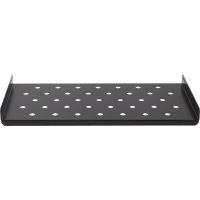 Rockstable 1 HE 19" Schwerlast Fachboden, Regalboden, Schwarz, SPCC, Stahl, 60 kg, 1U, Oval