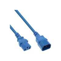 InLine Kaltgeräteverlängerung - C13 auf C14 - blau - 2m