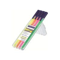 STAEDTLER triplus textsurfer - Textmarker - Neongrün, Neongelb, Neonorange, Neon Pink - Wasserbasierte Pigmenttinte - 1-4 mm - fein-breit (Packung mit 4)