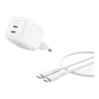 Belkin BoostCharge Pro - Netzteil - GaN - 50 Watt - Fast Charge - 2 Ausgabeanschlussstellen (2 x USB-C)