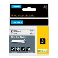 Dymo Rhino Industrie Nylonetiketten | flexibel | 24 mm x 3,5 m | schwarze Schrift auf weißem Untergrund | selbstklebendes Schriftband, D1, Nylon, Belgien, 3,5 m, 1 Stück(e), 37 mm