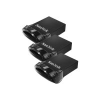 WD SanDisk Ultra Fit - USB-Flash-Laufwerk - 32 GB - USB 3.1 - Schwarz (Packung mit 3)