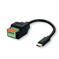 ROLINE 12.02.1173, USB Typ-C, Terminal, Männlich, Schwarz, Grün, Orange, 0,15 m