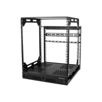 StarTech.com 12U Sliding Rotating Open Frame Network Rack, 4 Post AV /Data Rack, 16.7" Deep Slide-Out IT Equipment Rack with Cable Management Pull Out/Pivoting Computer/Communications Rack - 12U Open Frame Rack (PORACK12U)