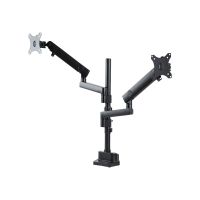 StarTech.com Dual Monitor Halter für Tischmontage - Flexible Monitorarm für 2x VESA Monitore bis zu 32 Zoll(8kg) - Vertikal Stapelbare Arme - Höhenverstelbar/Schwenkbar - Klemme/Tülle (ARMDUALPIVOT)