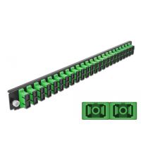 Delock Rack-Montageblech für Glasfaser-Spleißbox - Vorderseite - SC SM X 24 - grün - 1U - 48.3 cm (19")
