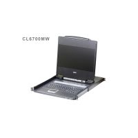 ATEN Single Rail LCD Konsole (USB, HDMI / DVI / VGA), 1920 x 1080 Pixel, Full HD, Rack-Einbau, 19,4 W, 1U, Schwarz