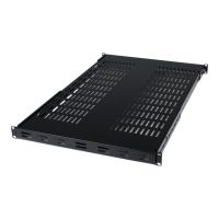 StarTech.com 19 Schwerlast Fachboden tiefenverstellbar für Serverschrank mit Lüftungsschlitzen - bis 80 Kg und verstellbar 480 - 960mm - Rack - Regal - Schwarz - 1U - 48.3 cm (19")