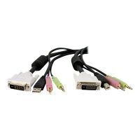 StarTech.com 3 m 4-in-1 USB Dual Link DVI-D KVM-Switchkabel mit Audio und Mikrofon - Tastatur- / Video- / Maus- / Audio-Kabel - USB, mini-phone stereo 3.5 mm, DVI-D (M)