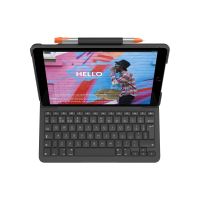 Logitech Slim Folio - Tastatur und Foliohülle - kabellos - Bluetooth - QWERTZ - Deutsch - Graphite - für Apple 10.2-inch iPad (7. Generation, 8. Generation, 9. Generation)