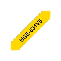 Brother HGE-631V5 - Schwarz auf Gelb - Rolle (1,2 cm x 8 m)