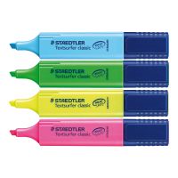STAEDTLER Textsurfer classic - Textmarker - Blau, Grün, Gelb, rosa - Pigmenttinte - 1-5 mm (Packung mit 4)