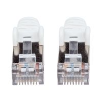 Intellinet Network Patch Cable, Cat7 Cable/Cat6A Plugs, 0.25m, White, Copper, S/FTP, LSOH / LSZH, PVC, RJ45, Gold Plated Contacts, Snagless, Booted, Lifetime Warranty, Polybag - Netzwerkkabel - RJ-45 (M)