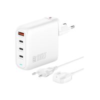 4smarts GaN FlexPro - Netzteil - 100 Watt - 5 A - QC 3.0, QC 4.0+, PD 2.0, PD/PPS, PD 3.0, Power Delivery 3.1, Super Charge, Fast Charge, Apple 2.4A, AFC - 4 Ausgabeanschlussstellen (24 pin USB-C, USB)