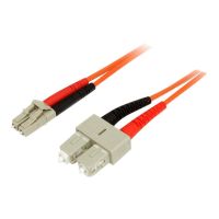 StarTech.com 2m Fiber Optic Cable - Multimode Duplex 50/125 - LSZH - LC/SC - OM2 - LC to SC Fiber Patch Cable - Netzwerkkabel - LC Multi-Mode (M)