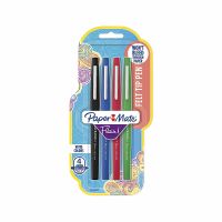Paper Mate Flair, Medium, 4 Farben, Schwarz, Blau, Grün, Rot, Rundspitze, 1 mm, Schwarz, Blau, Grün, Rot