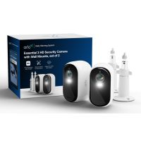 ARLO Essential 3 HD-Sicherheitskamera, 2er Set mit Halterungen, IP-Sicherheitskamera, Draußen, Verkabelt & Kabellos, Decke/Wand, Schwarz, Weiß, Box