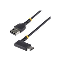 StarTech.com 6in (15cm) USB A to C Charging Cable Right Angle, Heavy Duty Fast Charge USB-C Cable, USB 2.0 A to Type-C, Durable and Rugged Aramid Fiber, 3A, S20/iPad/Pixel - High Quality Short USB Charging Cord (R2ACR-15C-USB-CABLE)
