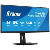 Iiyama ProLite 34” (86.7 cm) Ultra-Wide Monitor mit IPS-Panel-Technologie, PiP, PBP und einem höhenverstellbaren Standfuß, 86,4 cm (34"), 1440 x 3440 Pixel, UltraWide Quad HD, LED, 1 ms, Schwarz