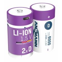 Ansmann 1314-0005, Wiederaufladbarer Akku, D, Lithium-Ion (Li-Ion), 1,5 V, 2 Stück(e), 6000 mAh