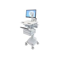 Ergotron Wagen - für LCD-Display / PC-Ausrüstung - medizinisch - Aluminium, verzinker Stahl, hochwertiger Kunststoff - Grau, weiß, Polished Aluminum - Bildschirmgröße: bis zu 61 cm (bis zu 24 Zoll)