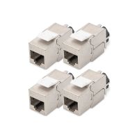 DIGITUS CAT 6A Keystone Modul, geschirmt mit intelligentem Kabelmanager - 4 Stk.