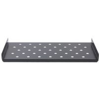 Rockstable 1HE 19" Fachboden, Regalboden, Schwarz, Stahl, 20 kg, 1U, Oval