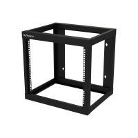 StarTech.com 9U 19" Wall Mount Network Rack 17" Deep 2 Post Open Frame for Server Room/Data/AV/IT/Communication/Computer Equipment/Patch Panel w/ Cage Nuts/Screws Hook/Loop 175lb Capacity - Wallmount Server Rack (RK919WALLO)