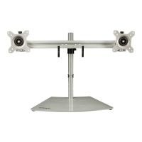 StarTech.com Doppelmonitorhalterung - Ergonomische, freistehende Doppelmonitor-Tischhalterung für zwei 24" Bildschirme(je 8kg) mit VESA-Montage - Synchronisierte Höhenverstellung - Silber (ARMDUOSS)
