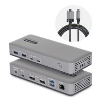 StarTech.com 201UE-USBC-DOCK, Kabelgebunden, USB 3.2 Gen 2 (3.1 Gen 2) Type-C, 100 W, 10,100,1000 Mbit/s, Grau, 10 Gbit/s