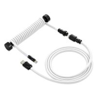 Sharkoon SKILLER SGK50, Weiß, 1,85 m, 1 Stück(e), Geflochten, Coiled, USB Typ-A, USB Typ-C, 365 g