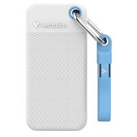 Verbatim Pocket SSD, 1 TB, USB Typ-C, 3.2 Gen 2 (3.1 Gen 2), 10000 MB/s, 10 Gbit/s, Blau, Weiß