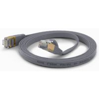 WANTEC Flaches CAT6A FTP Patchkabel, 25 m, Cat6a, F/UTP (FTP), RJ-45, RJ-45, Grau