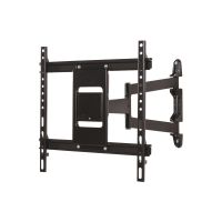 B-TECH BTV513/B - Befestigungskit (Doppelarm-Wandhalterung, Befestigungsplatte, Clip zur Kabelführung, 2 Verbindungsklammern) - Ultra-dünn - für Flachbildschirm - Schwarz - Bildschirmgröße: bis zu 139,7 cm (bis zu 55 Zoll)