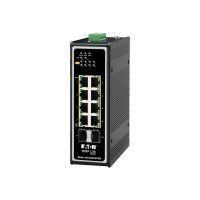 Eaton Tripp Lite series Unmanaged Industrial Gigabit Ethernet Switch 8-Port - 10/100/1000 Mbps, PoE+ 30W, 2 GbE SFP Slots, DIN Mount - Switch - unmanaged - 8 x 10/100/1000 + 2 x 1000Base-X SFP (Uplink)
