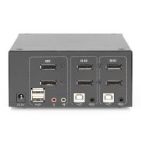 DIGITUS KVM-Switch, 2 Port, Dual Display, 4K, DisplayPort®