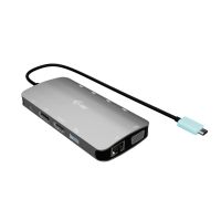 i-tec USB-C Metal Nano 3x Display (DP, HDMI and VGA) Docking Station + Power Delivery 100 W, Kabelgebunden, USB 3.2 Gen 1 (3.1 Gen 1) Type-C, 100 W, 10,100,1000 Mbit/s, Silber, 5 Gbit/s