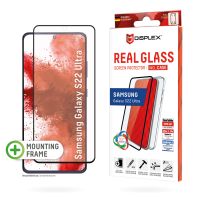 DISPLEX Panzerglas (10H) + Case für Samsung Galaxy S22 Ultra, Eco-Montagerahmen, + Case, volle Displayabdeckung, Tempered Glas, kratzer-resistente Schutzfolie, Samsung, Galaxy S22 Ultra, Trockene Anwendung, Schlagfest, Kratzresistent, Staubresistent, Tran