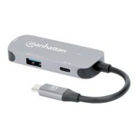 Manhattan USB-C Dock/Hub, Ports (x3):  HDMI, USB-A and USB-C, With Power Delivery (100W)
