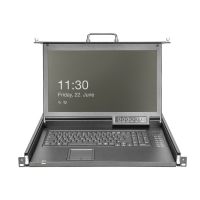 DIGITUS KVM-Konsole mit KVM-Switch - 16 Anschlüsse - Französisch - 43.2 cm (17")