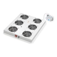 ROLINE Rack-Lüfter - 6 Lüfter mit Thermostat - auf Dach montierbar - Hellgrau, RAL 7035 - 48.3 cm (19")