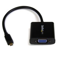StarTech.com Micro-HDMI auf VGA-Adapter/Konverter für Smartphones/Ultrabook/Tablet - 1920x1080, 1920 x 1200 Pixel, 60 Hz, Schwarz, Aktiver Videokonverter, 0 - 60 °C, -10 - 70 °C