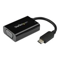 StarTech.com USB-C auf VGA Adapter mit Power Delivery - 1080p USB Typ-C auf VGA Monitor Video Konverter mit Ladefunktion - 60W PD Pass-Through - Thunderbolt 3 Kompatibel - Schwarz (CDP2VGAUCP)
