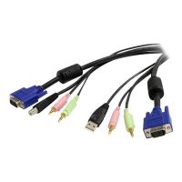 StarTech.com 1,8m 4-in-1 USB VGA KVM Kabel mit Audio - USB VGA KVM Switch Kabel mit Audio - Tastatur- / Video- / Maus- / Audio-Kabel - USB, HD-15 (VGA)
